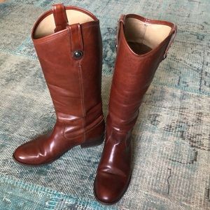 FRYE Melissa Button Riding boots 🍁 British Tan W 6.5 VGUC
